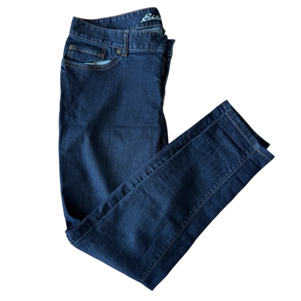 Eddie Bauer Women's Style Skinny Jeans - Dark Blue Size 10 Mid Rise Jeans